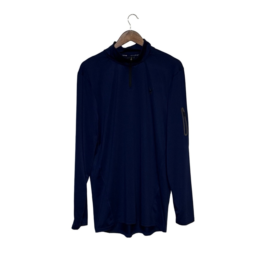 🕷️ Spyder Active ProWEB Quarter-Zip Pullover • M • Navy Performance Top